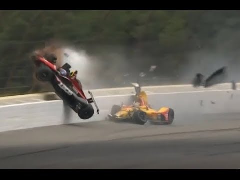 Robert Wickens suffered a spinal cord injury (not severed), broken neck, broken back, broken tibias and fibulas in both legs, and a broken arm when he hit the fencing at an angle that stopped all his forward momentum.