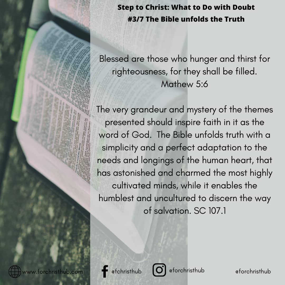 forchristhub's tweet photo. Steps To Christ Serie: #WhatToDoWithDoubt
#TheBibleUnfoldsTheTruth https://t.co/0Db8rx8fSW