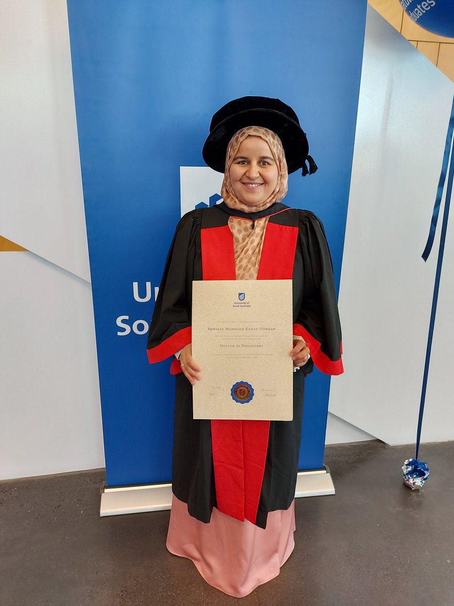 DrJulieFleet's tweet photo. Congratulations Dr @shwikar_othman so proud and excited to share today with you and @ProfMarySteen @UniversitySA graduation ceremony - a wonderful and well deserved achievement https://t.co/XFFC5XdlAM