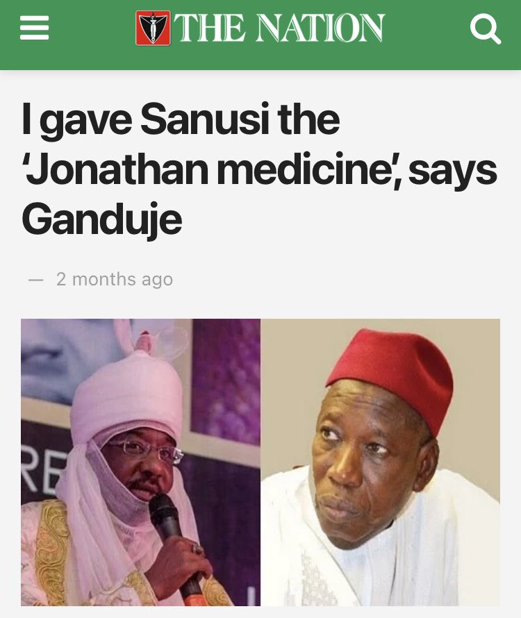 7. To spite Goodluck Ebele Jonathan, they introduced the missing NNPC $20 billion Crude Sales money. They used the LIAR, the now dethroned Emir of Kano, Sanusi Lamido II, & dragged NOI in the mud. SLS kept singing missing $20 billion. Today, Ganduje has come out with the truth.