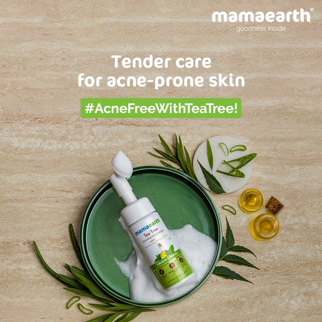 mamaearth tea tree foaming face wash
