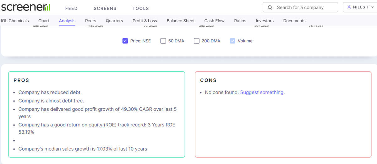 you will find 50 to 80 stocks as per market conditions.click on that stock and see charts for second step.Also check pros and cons. its not in book but i found it useful to filter stocks. filter stocks according to it. i have been started investing as per above formula.