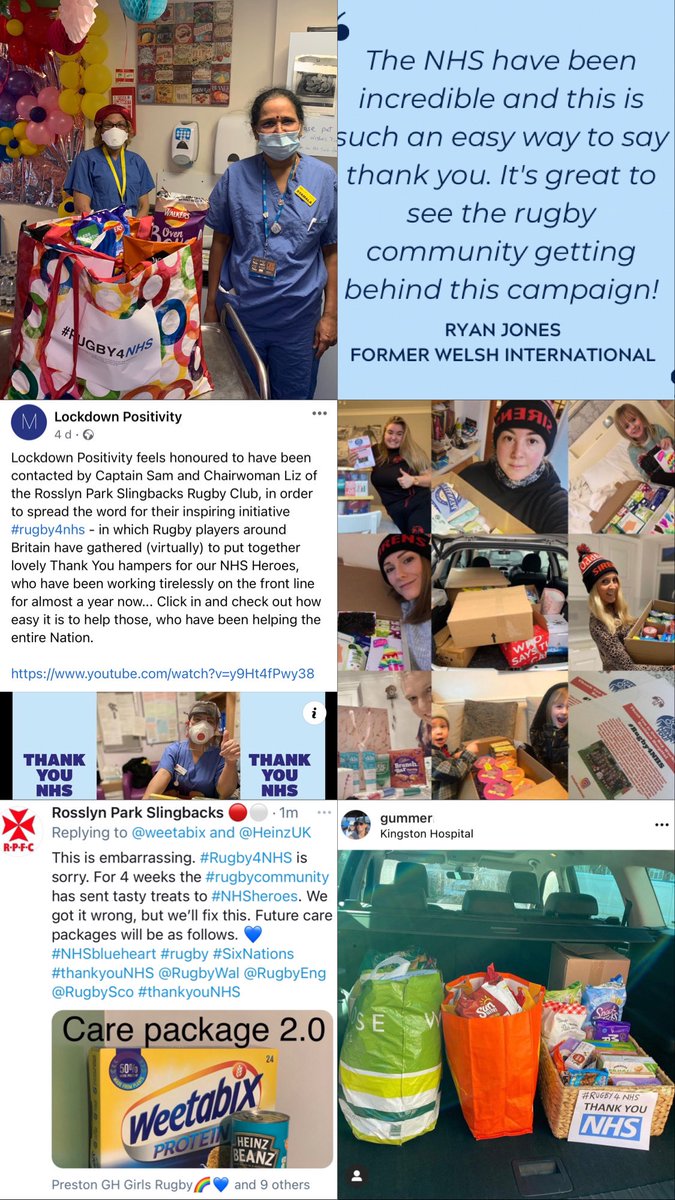 💙 #Rugby4NHS week 5 lookback: a dozen care packages into the hands of #nhsheroes!

Get your #rugby club involved today and show the #NHS what the #rugbyfamily can do this #SixNations 

#NHSblueheart #ThankyouNHS #squadgoals <a href="/EnglandRugby/">England Rugby</a> #6Nations <a href="/WelshRugbyUnion/">Welsh Rugby Union 🏴󠁧󠁢󠁷󠁬󠁳󠁿</a> <a href="/Scotlandteam/">Scottish Rugby</a>