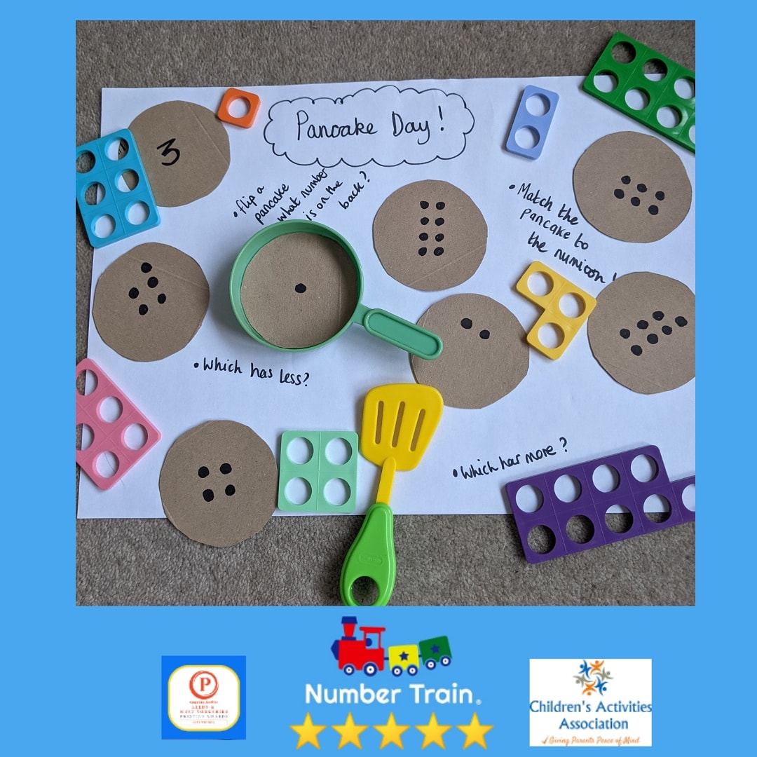 What will you be putting on your pancakes today? 😋 🥞 #pancakeday2021
Here's a quick and easy pancake themed #mathschallenge for little ones made using some cardboard! The questions you can ask are endless - these are just some starters!  Happy flipping! #numbertrain