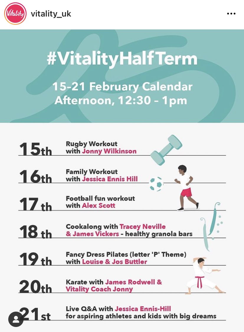 weswellbeing's tweet photo. Lots to do this week with #VitalityHalfTerm 💙❤️💛💚 @Vitality_UK https://t.co/Awegs4UkxW