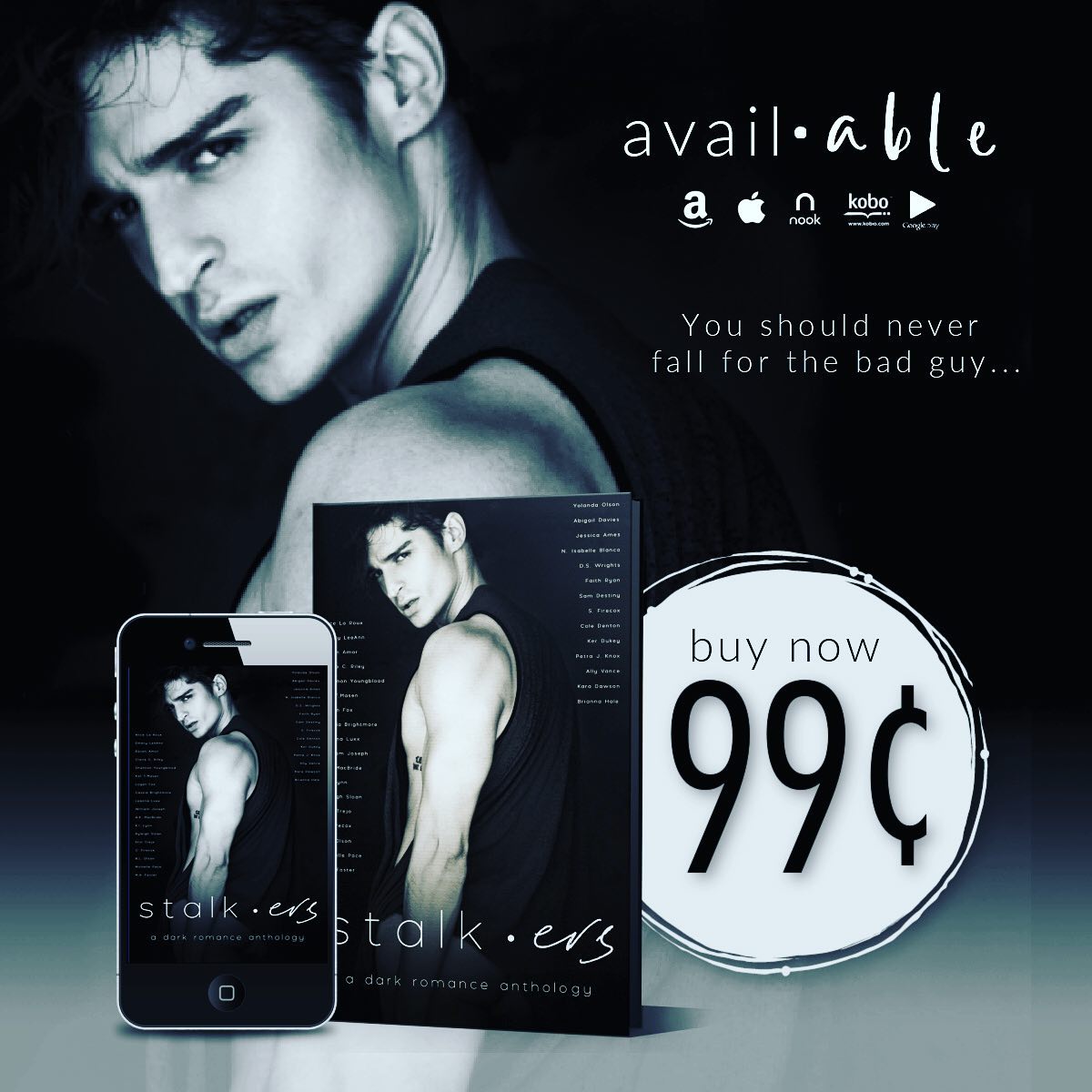 Stalkers: A Dark Romance Anthology is LIVE!
Only 99c - for over thirty dark romances
Amazon -- amzn.to/3q7aL4y
Universal -- getbook.at/StalkersAntho
Apple -- apple.co/3fqDriD
Nook -- bit.ly/33mJ9zD
Kobo -- bit.ly/30pL2tJ