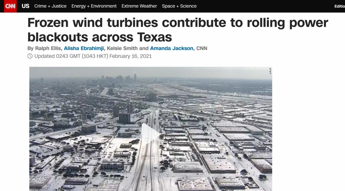 The top search result when  @ellybaxterpr searches for "texas blackout". CNN knew *exactly* what they were doing.This isn't a far-right problem. This is an 'entire media industry, including the left-wing outlets' problem - and it's getting worse every single day.