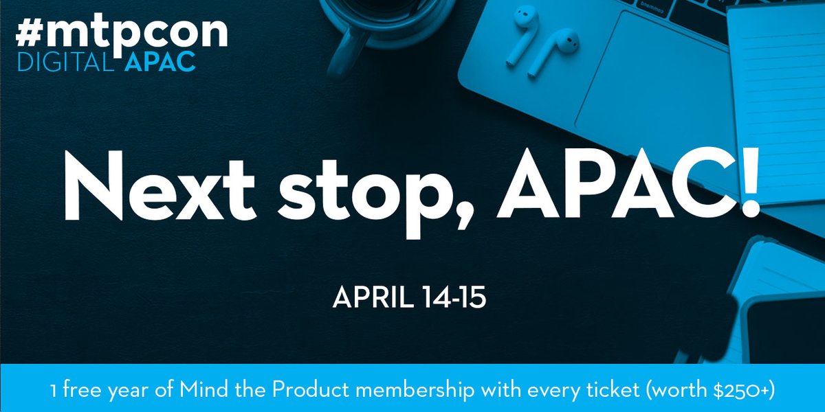 #mtpcon Digital is back🎉 Next stop? APAC!
We're bringing our smash-hit digital conference to #AsiaPac to do what we do best – coming together as a community to push our #prodmgmt craft forward. Join us on April 14 &amp; 15! Early bird tickets on sale now💥 mindtheproduct.com/mtpcon/digital…