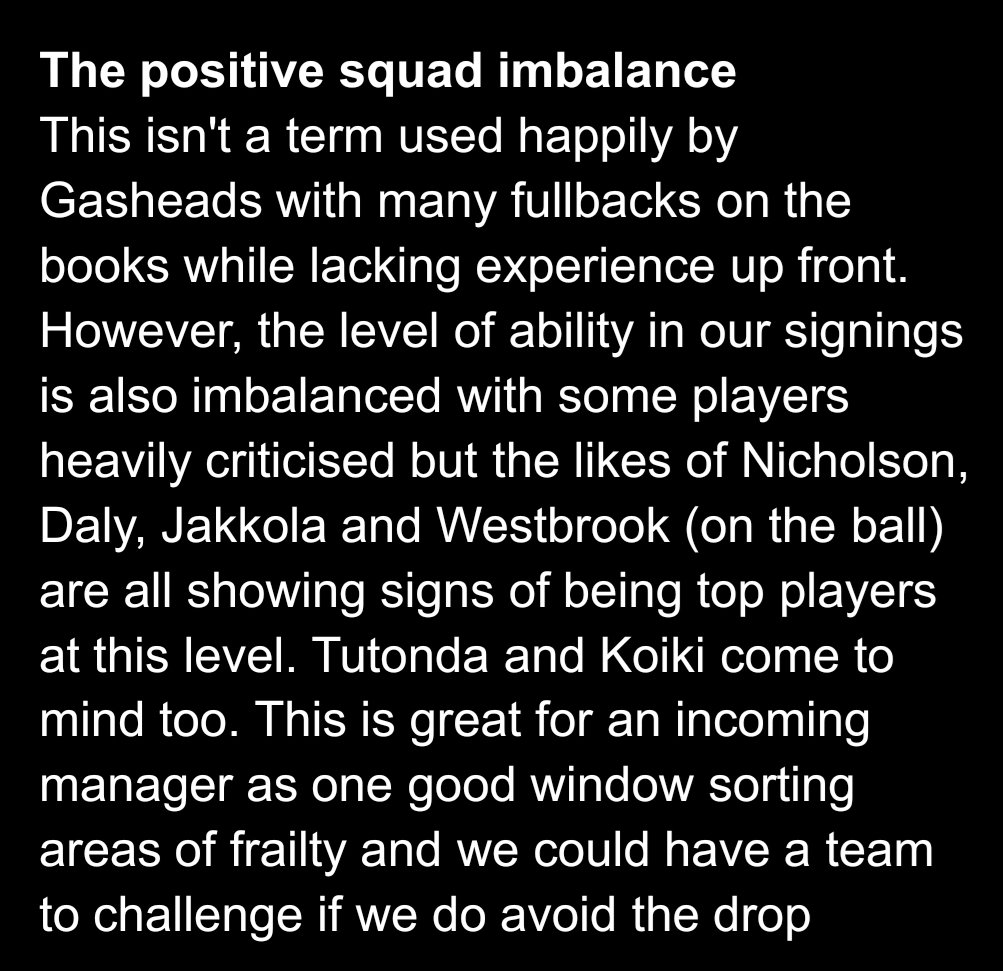 There's so much (mostly jutified negativity), but here's 5 reasons on the pitch I think we're a great club for any manager to takeover (and will stay up)