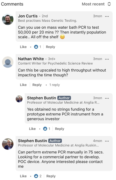 Also, Stephen Bustin has conflicts of interests. Looking for funding for an extreme PCR. Does he benefit from more or less PCR tests? https://twitter.com/StephenABustin/status/1339999348634075141 https://twitter.com/frostreports/status/130944929084307456622/