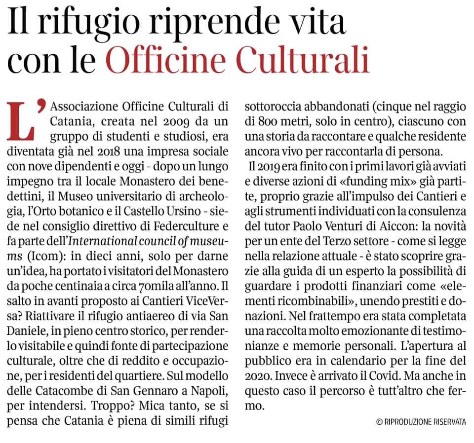 💥Al via la III edizione di #CantieriViceVersa, il progetto di <a href="/forumterzosett/">Forumterzosettore</a> e <a href="/ItaSIF/">Forum per la Finanza Sostenibile</a>, tra le buone pratiche l'esperienza di <a href="/OCulturali/">Officine Culturali</a> di #Catania.
📰Se ne parla oggi su <a href="/CorriereBN/">CorriereBuoneNotizie</a> 
#finanzasostenibile #terzosettore