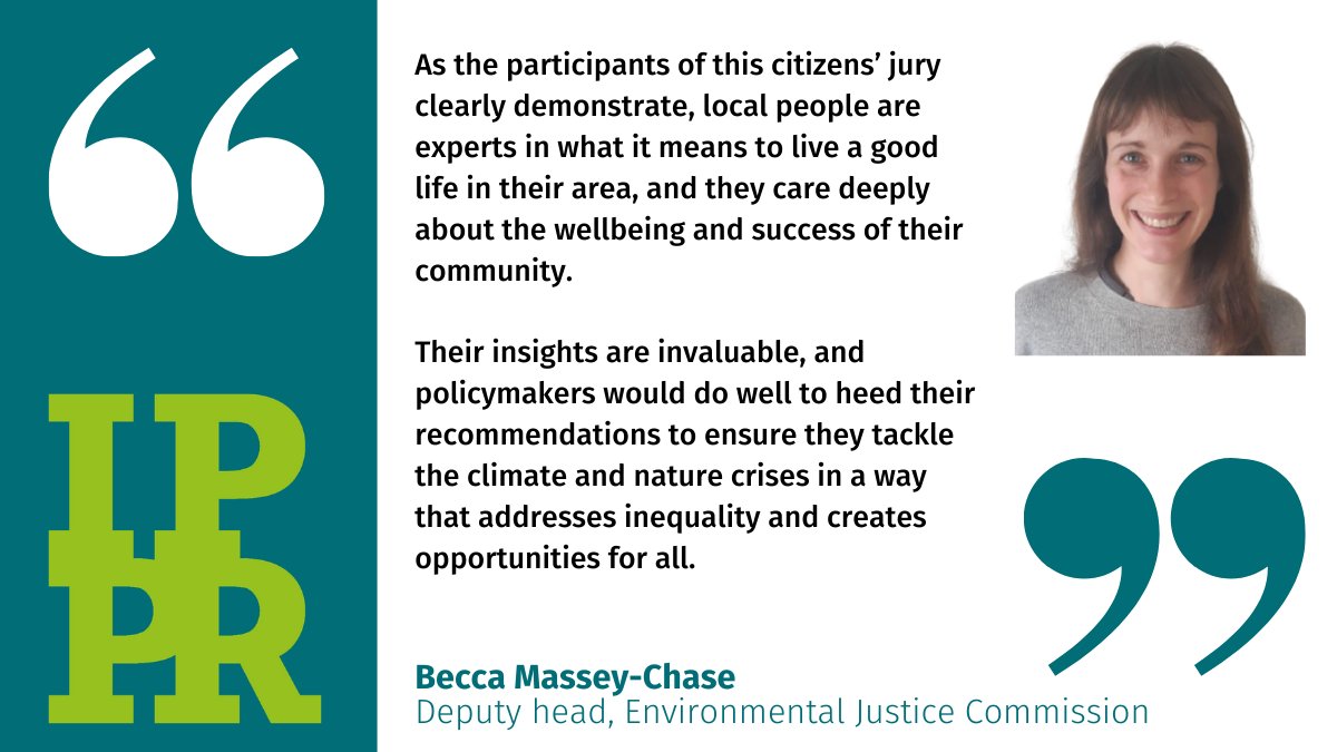 The insights from this jury, and the others we are conducting, are invaluable for policy makers. As  @becca_mchase says: "local people are experts in what it means to live a good life in their area"