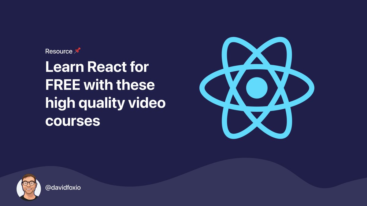 davidfoxio's tweet image. Resource 📌

Learn React for FREE with these high quality video courses

Check them out 🧵👇