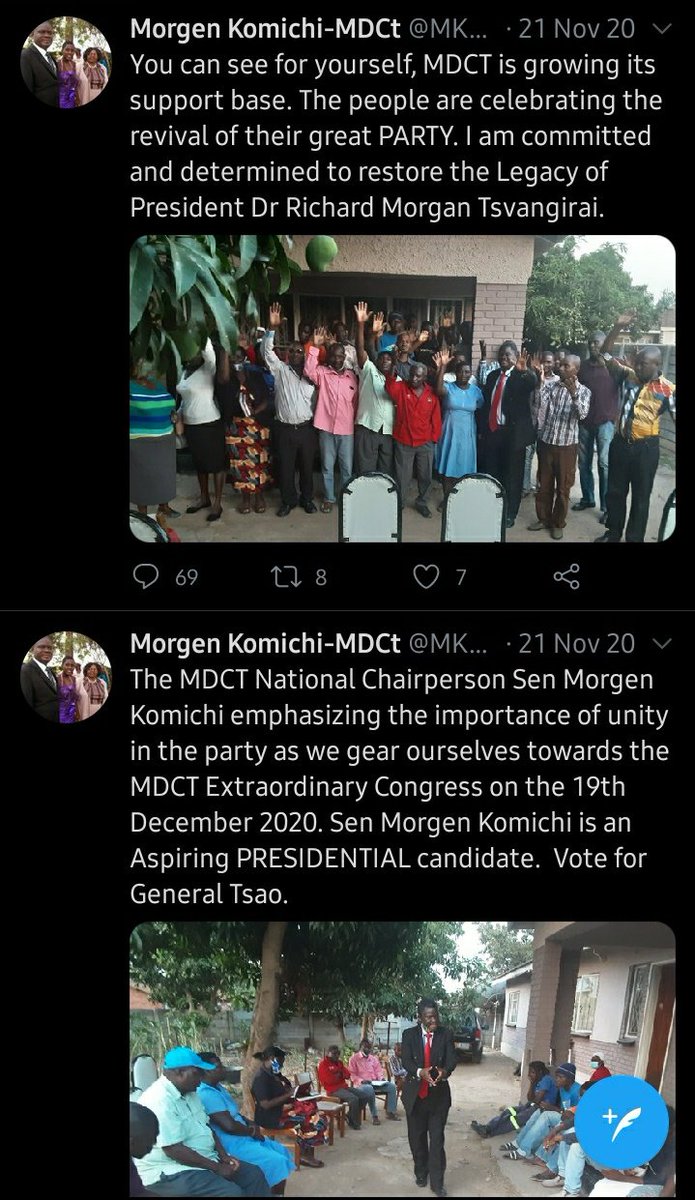 3] Towards the MDC-T EOC, only he was convinced he was some "dark horse".Remember him claiming "Tsvangirai amuka"?Remember his determined campaign, & the claim he was "receiving phone calls from thousands of delegates all over the country" yet in the end he only got 9 votes?