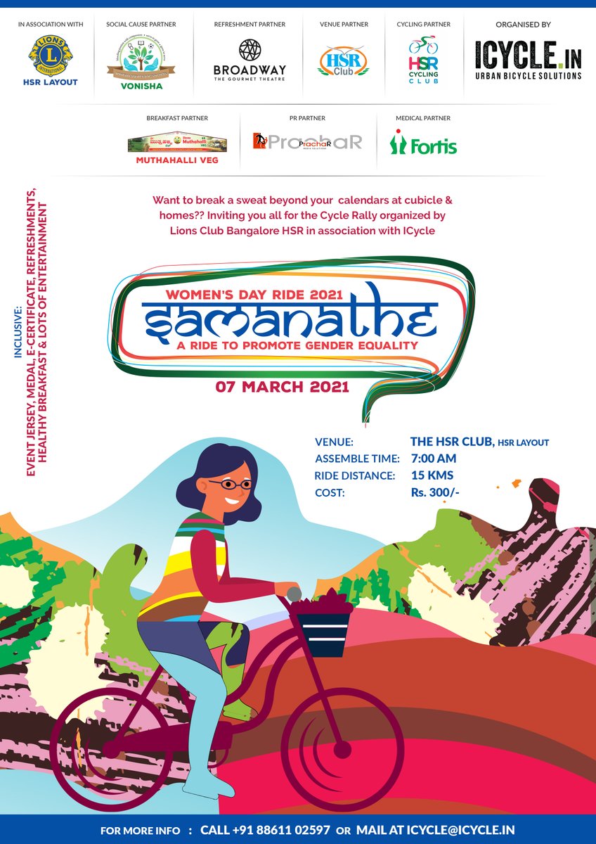 i_icycle's tweet photo. Want to break a sweat beyond your  calendars at cubicle &amp; homes?? Inviting you all for the Cycle Rally organized by Lions Club Bangalore HSR in association with https://t.co/2UWcoqdwDl 

Register Now: 
https://t.co/8qXTnCjEQD https://t.co/4ZnOzyTAP0