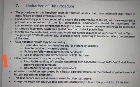 Which, I did, and the results were not reassuring me. The  #NCYT Handbook states 45 cycles. Which is far too high. This makes me seriously doubt the ethics of the company. The high number of cycles is not even mentioned as a risk for false positives.33/