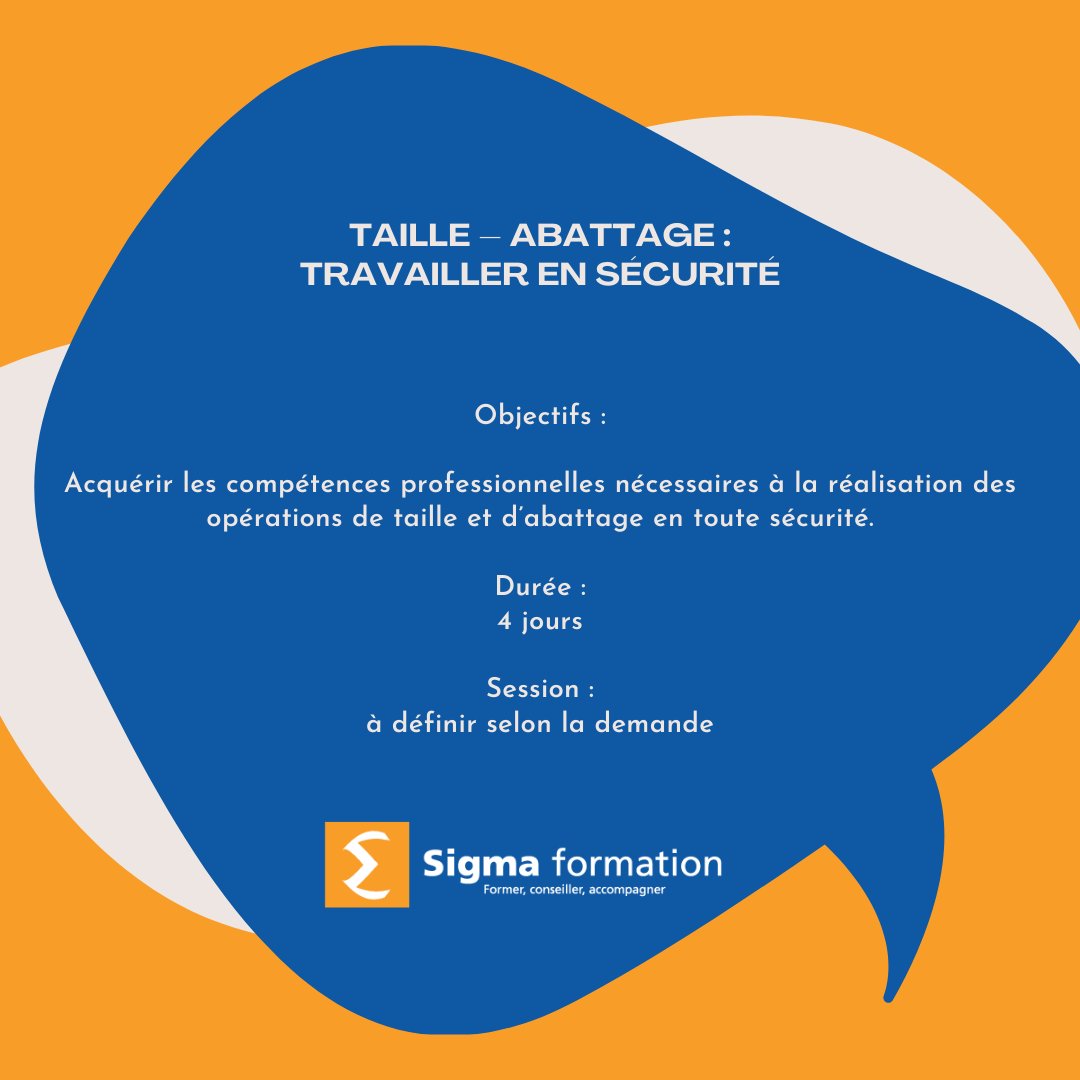 sigma_formation's tweet photo. Vous souhaitez vous former à l’élagage et bûcheronnage. Plusieurs sessions de formation ouvrent en 2021.
contact-aubagne@sigma-formation.fr 
04 42 82 14 79
691 Avenue de la Fleuride-ZI les Paluds 13400 AUBAGNE
#bucheronnage #elagage #formation #forestier #foret #abattage https://t.co/439MssBYhx