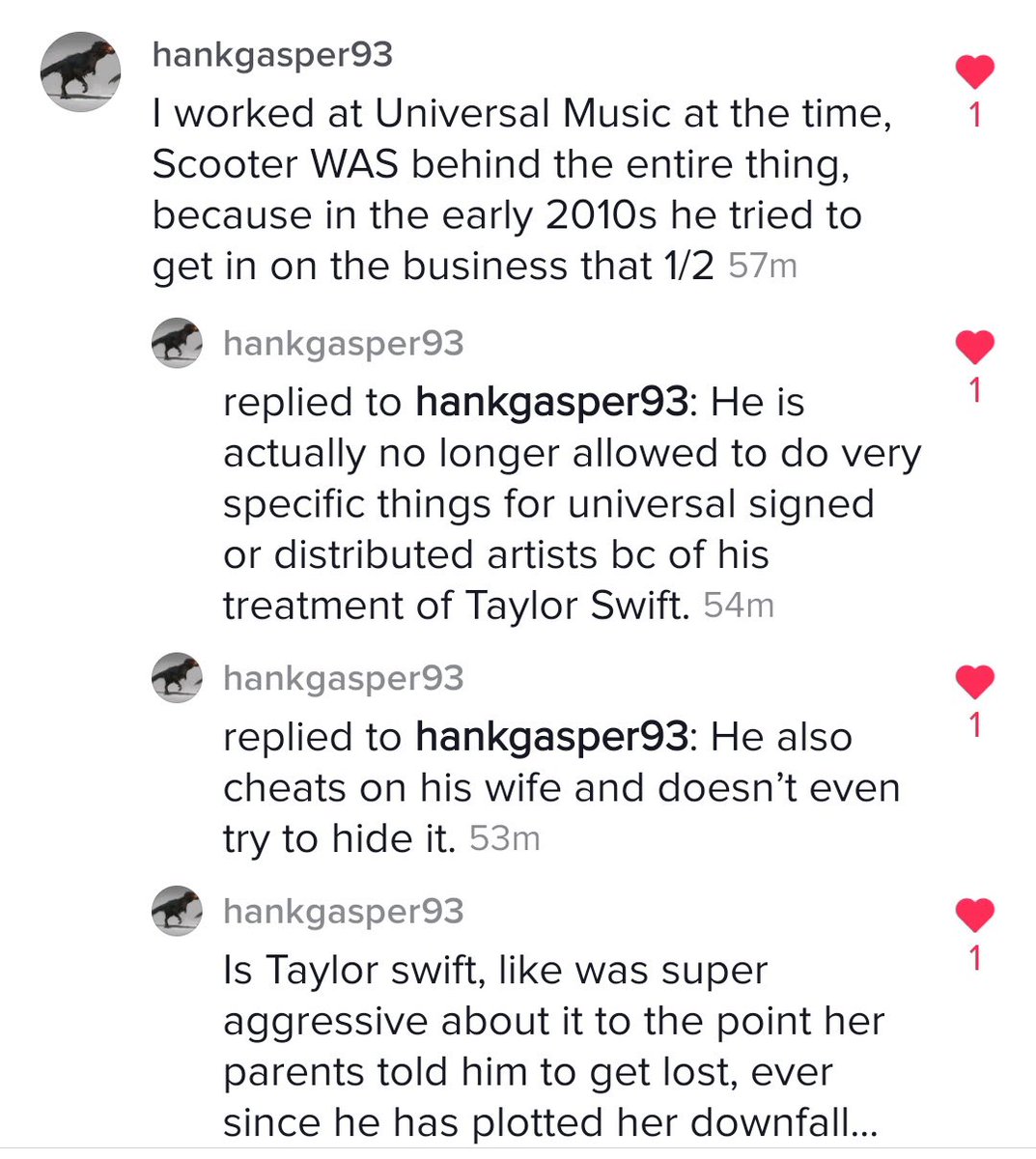 a supposed (ex) Universal Music Group employee shed some light about scooter and kim in the tiktok’s comments