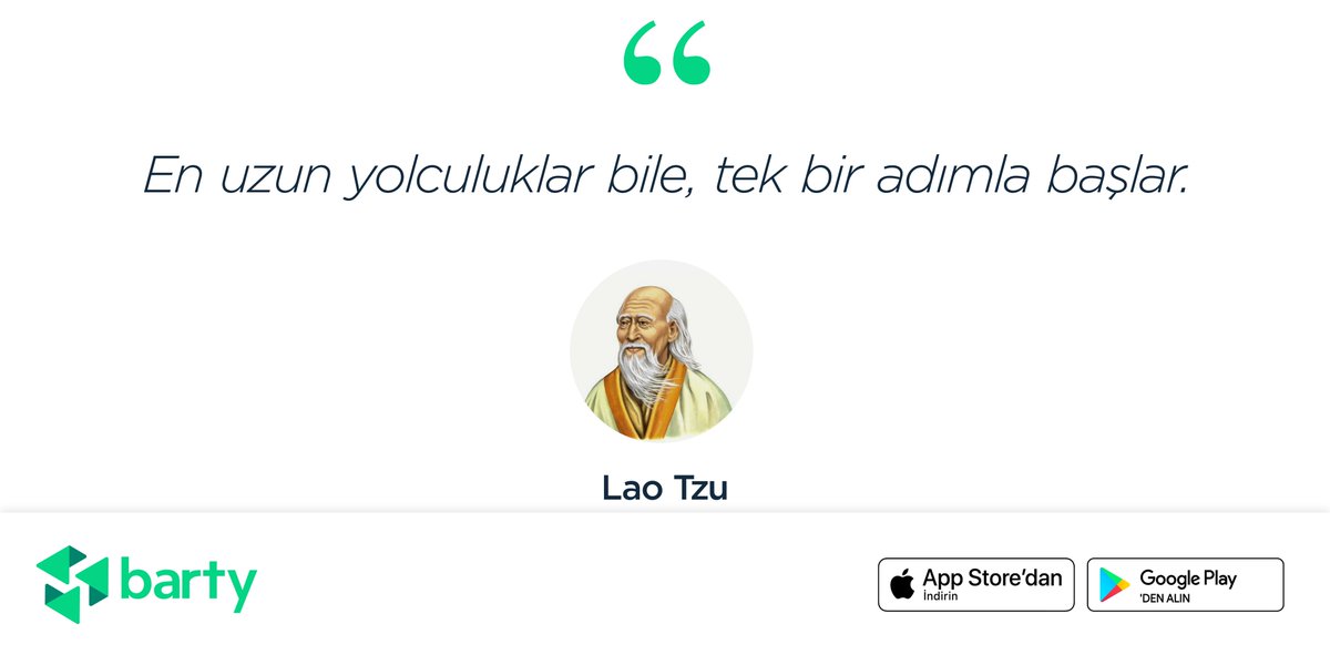 bartyapp_'s tweet photo. Adım atmaktan korkmayın. Önünüzde olan yol çok uzun ve gözünüzü korkutan bir yolsa bile korkmayın. En uzun yolculuklar bile, tek bir adımla başlar. 💪🏻

#Barty #BartyPuan #YenilikçiTakas #LaoTzu #Adım #Yolculuk https://t.co/Z1AG9vqYDn