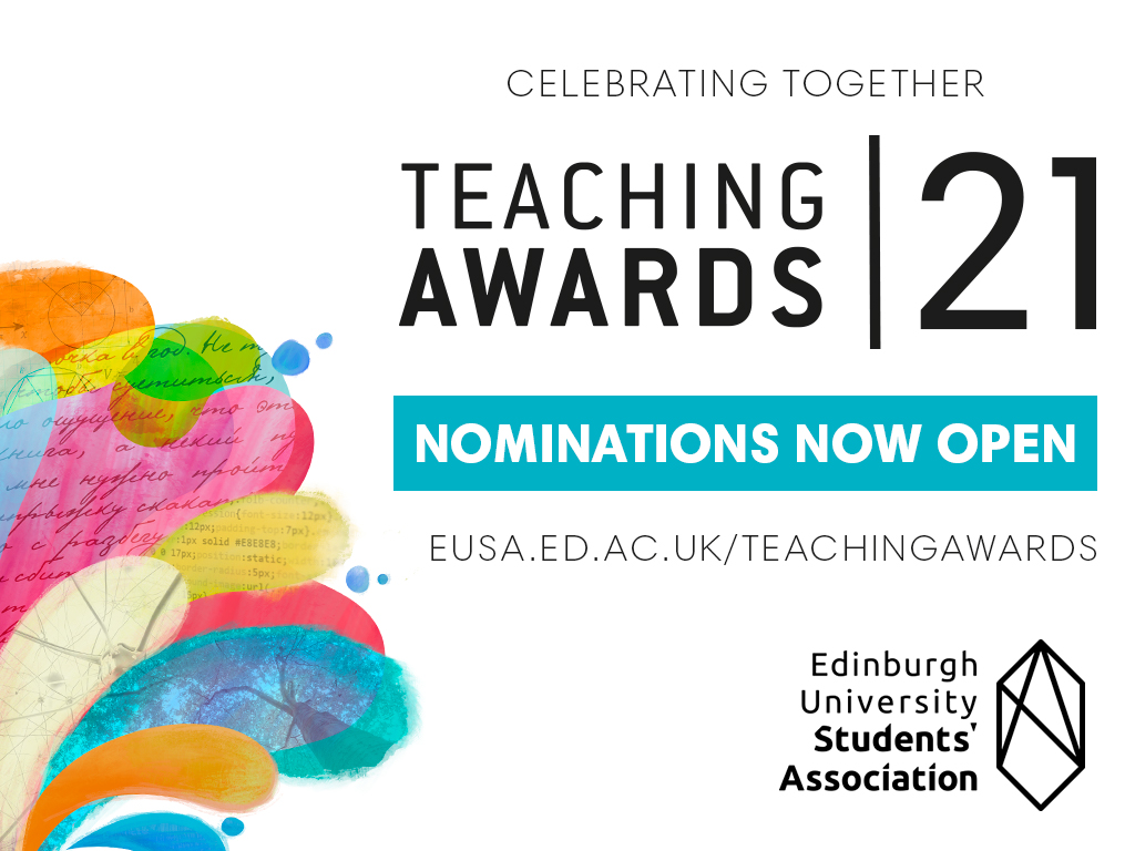 Delighted to be nominated for Teacher of the Year award in @EdUniStudents Teaching Awards! Huge thanks to those who nominated me - it really means a lot, and certainly helps to have such motivated & inspiring students! #CelebratingTogether @GeosciencesEd @ScienceUoE @EdinburghUni