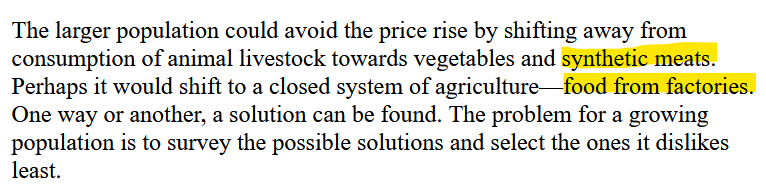 Interestingly, this idea of synthetic meats is not new - it goes back to interest of the Rockefeller clan in dietary control (1969 'Population Growth and the American Future' report, commissioned by Richard Nixon & overseen by John D. Rockefeller III)  https://www.population-security.org/rockefeller/005_resources_and_the_environment.htm