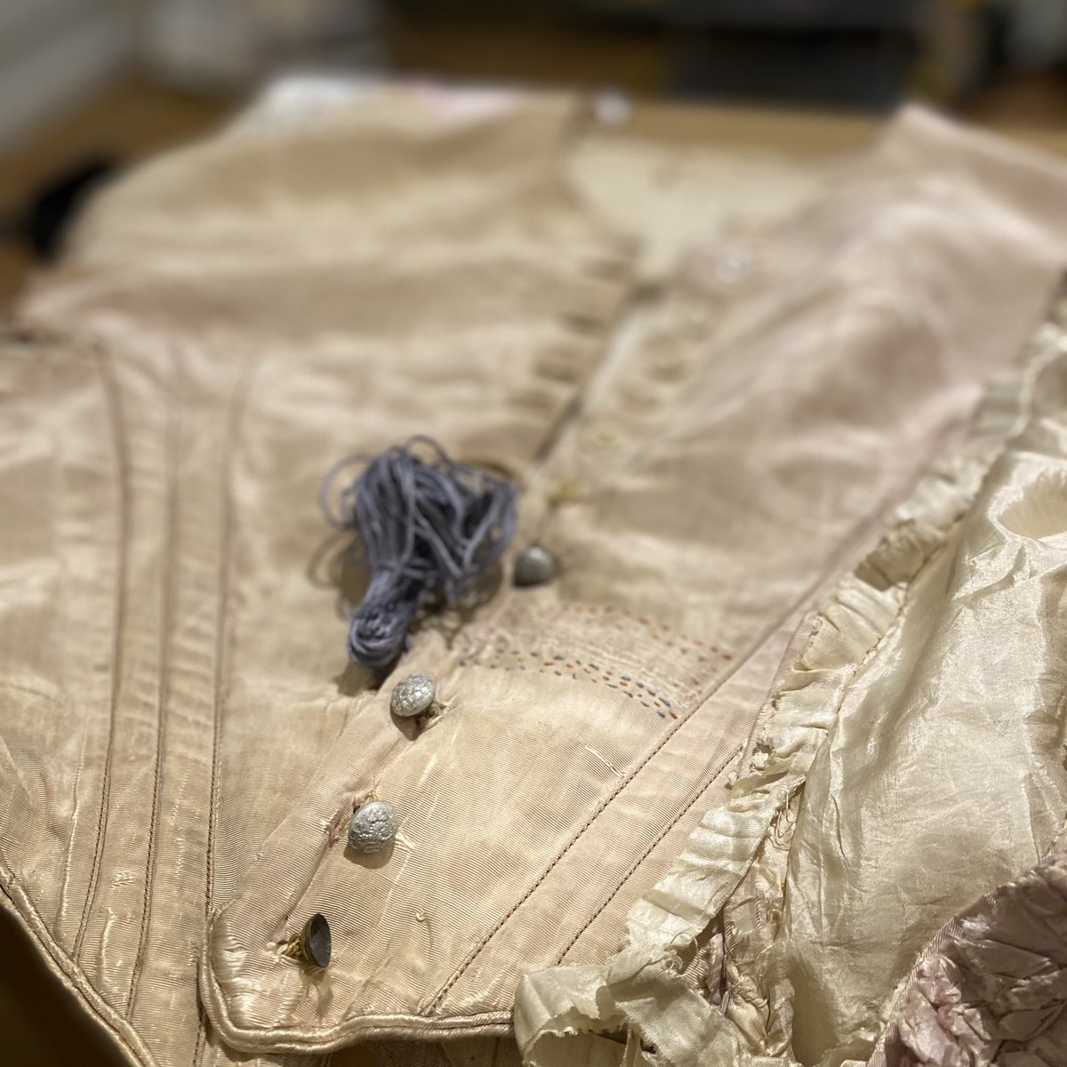 Anna Dumitriu (@annadumitriu) on Twitter photo Starting to visible darn, patch and embroider this very damaged 19th century gown as part of a series telling the story of cholera past and future with <a href="/nrt_thomson/">Nicholas Thomson</a> <a href="/NCTC_3000/">The National Collection of Type Cultures</a>. As part of my <a href="/ace_national/">Arts Council England</a> supported Collateral Effects project Starting to visible darn, patch and embroider this very damaged 19th century gown as part of a series telling the story of cholera past and future with <a href="/nrt_thomson/">Nicholas Thomson</a> <a href="/NCTC_3000/">The National Collection of Type Cultures</a>. As part of my <a href="/ace_national/">Arts Council England</a> supported Collateral Effects project