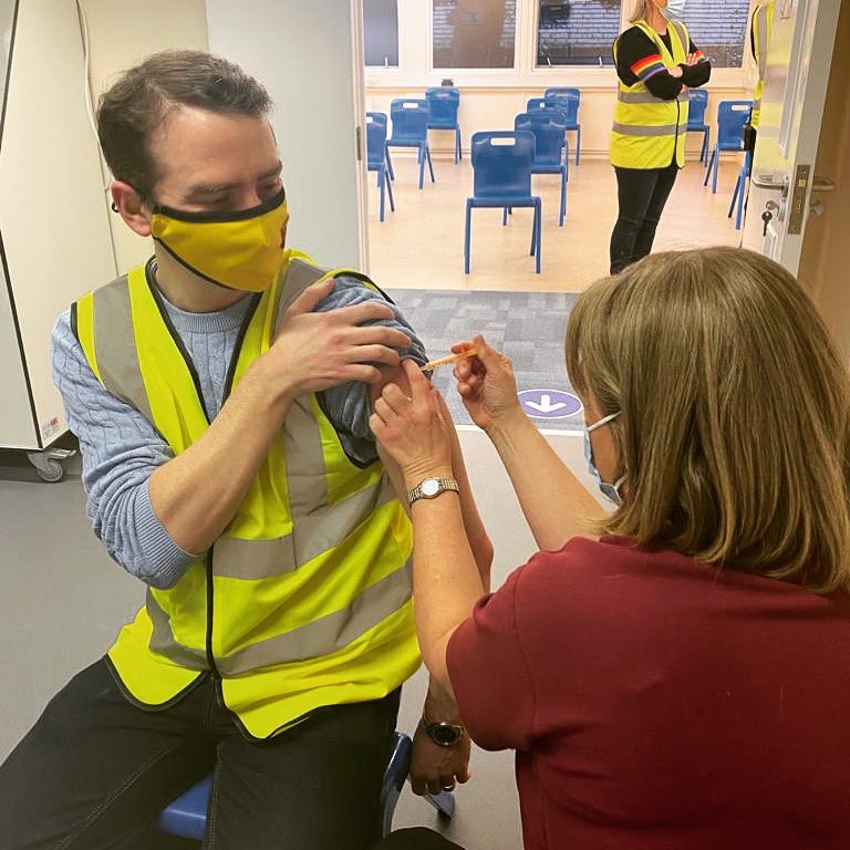 Peter Taylor The Mayor of Watford was among the people to receive a Covid-19 vaccination jab at the centre on February 16.