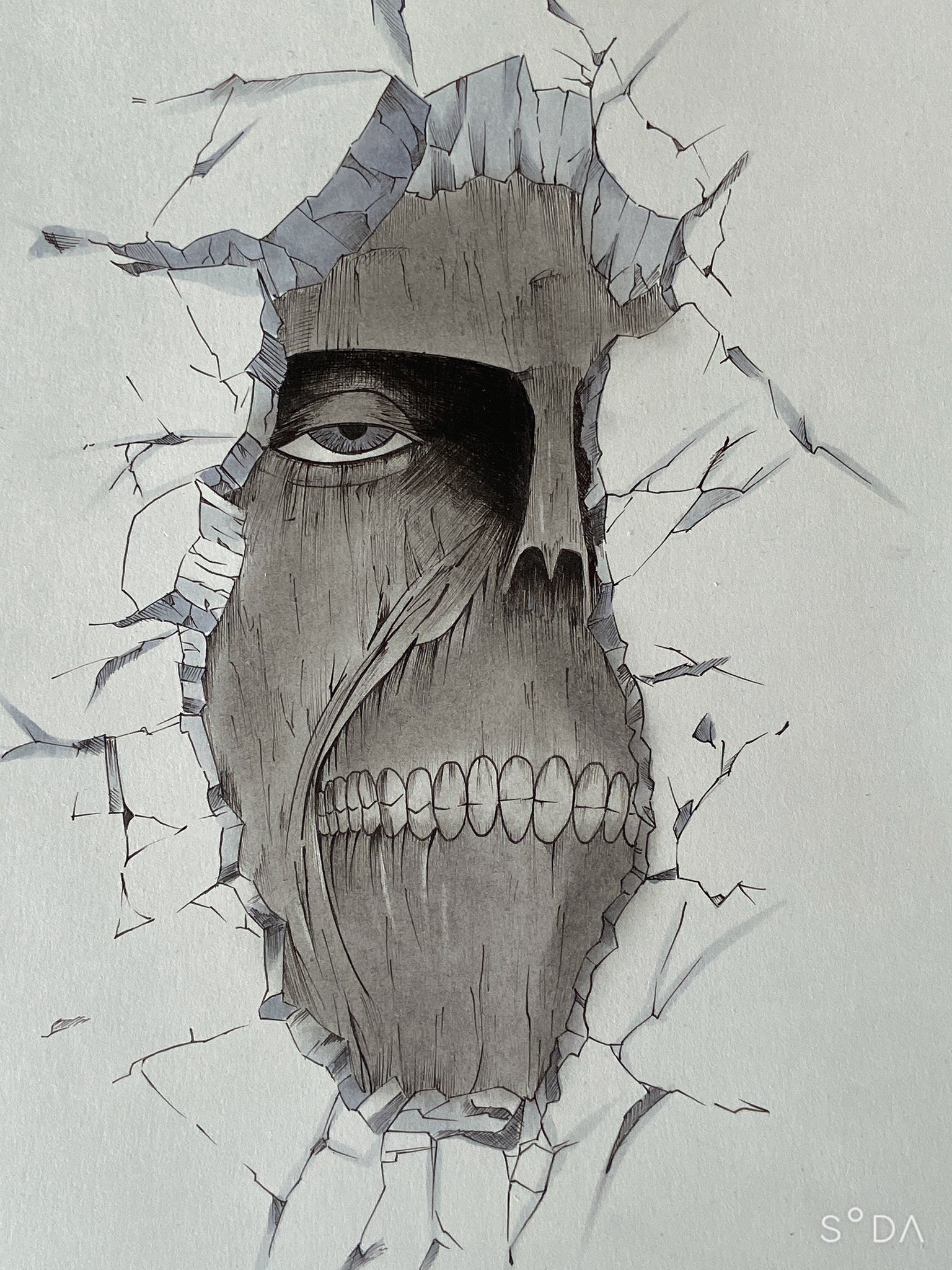 あたらっぷ 壁の中の巨人描きました 進撃の巨人 壁の中の巨人 模写 絵描きさんと繋がりたい T Co Zhkjm7xmwe Twitter