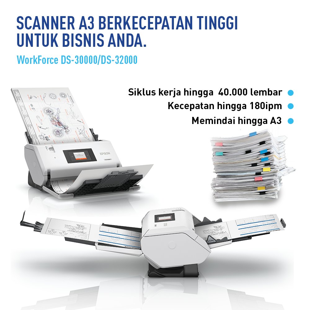 EpsonIndonesia's tweet photo. Scanner WorkForce DS-30000/DS-32000 hadir untuk Anda yang membutuhkan pemindaian super cepat namun berkualitas tinggi untuk berbagai jenis dokumen hingga ukuran A3, termasuk mampu memindai dokumen yang sangat tipis.
Info: https://t.co/6OFAgFcCtb
#Sheetfedscanner
#Epsonscanner https://t.co/tDvBEe2ZnU
