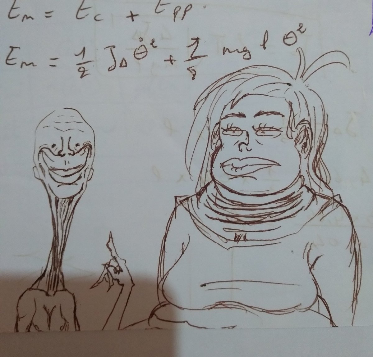 _LPunez_'s tweet image. Found doodles of that time when i was doing physics&apos; exercises

#doodles #art #PhysicsLaws #boredaf