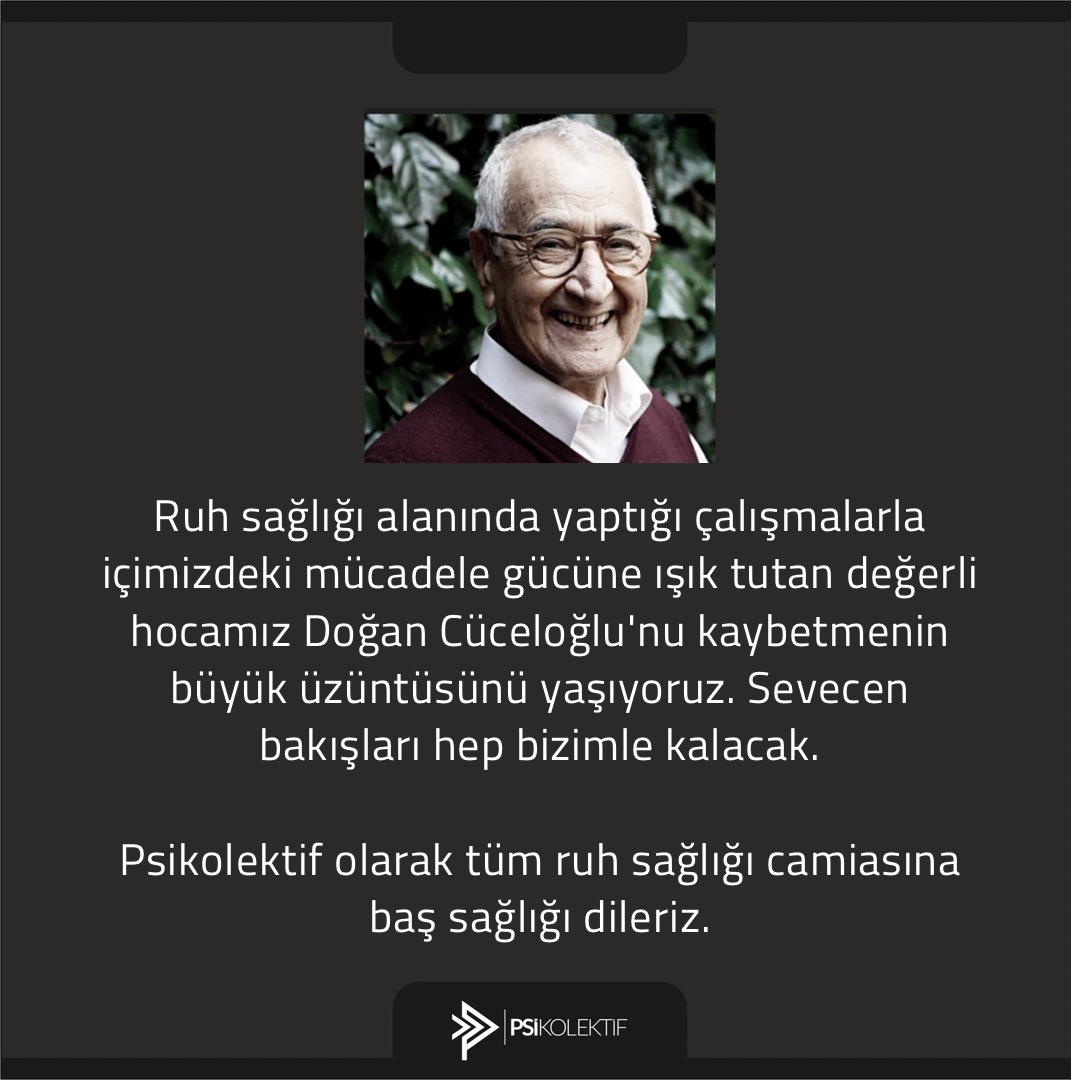 Psikolektif Ailesi olarak tüm ruh sağlığı camiasına ve sevenlerine baş sağlığı dileriz. 💐