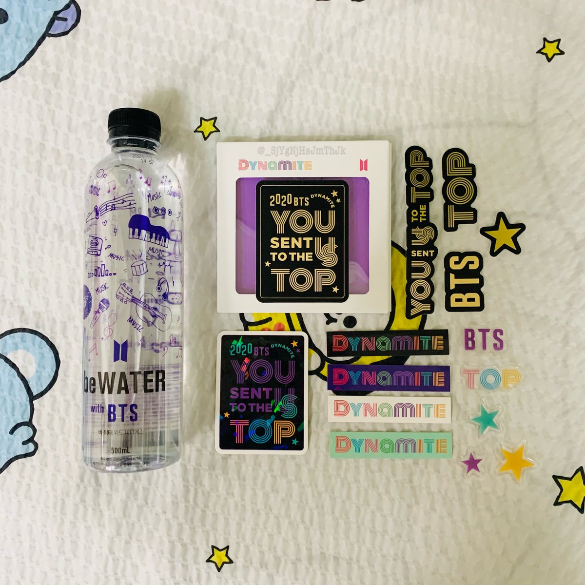 02.08.21BT21 Sketch Comforter BT21 Sketch Pillow Cover Dynamite Celebration Stickers BE Water Thank you so much ate  @adijihopeshop  sobrang soft nung comforter hahahuhu saktong sakto pa sa bed ko.  sobrang sarap din nung smores cookie cups 