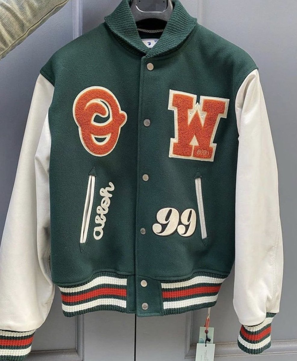 sourcedbytrill's tweet photo. Off-White ‘Varsity Jacket’ https://t.co/i4QZj8sAyW