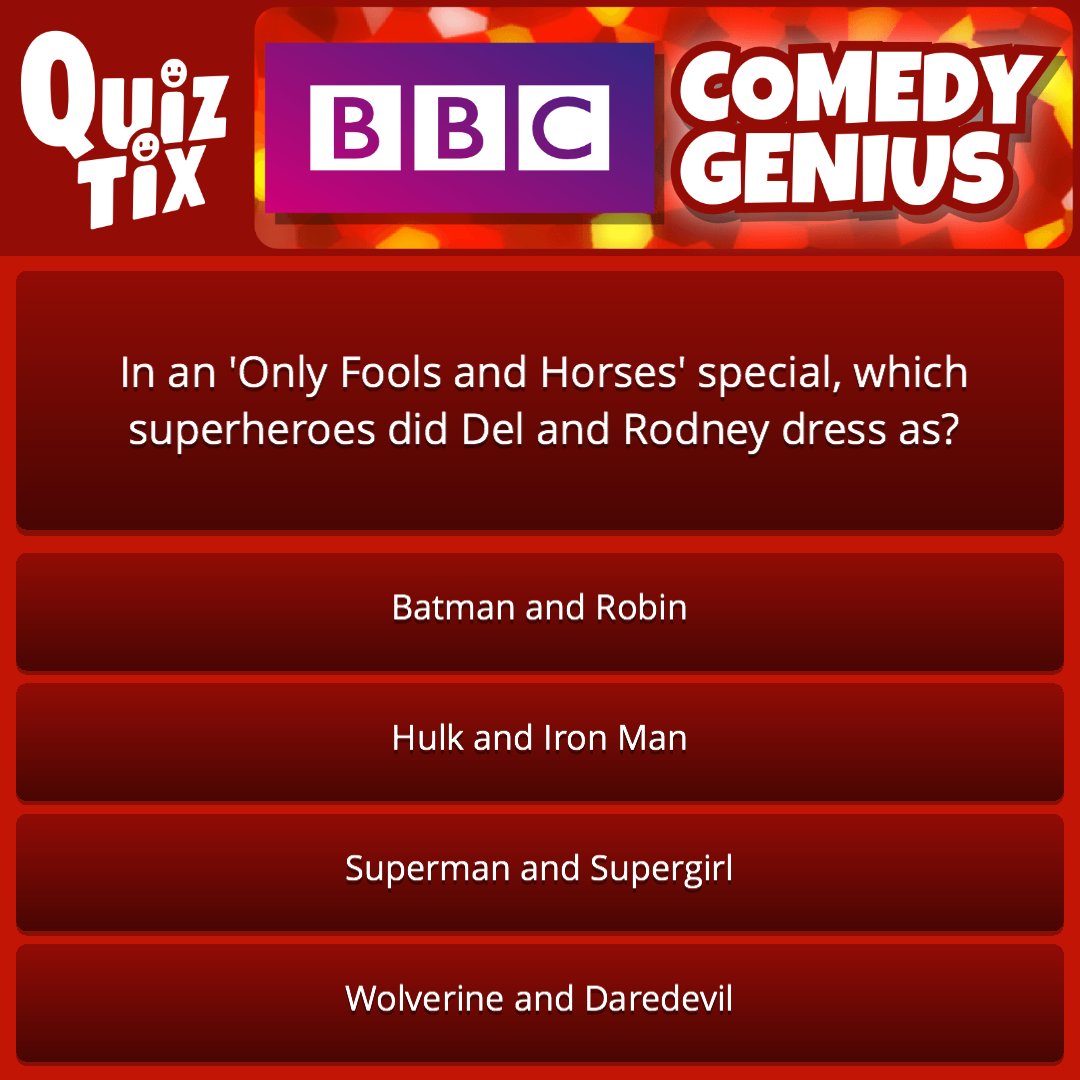 Quizbo's tweet photo. Incredible that it is the 40th anniversary of Only Fools and Horses 😮🙂

Android: https://t.co/4vTAunnwj6
iOS: https://t.co/Kin04vMQhX

#OnlyFoolsAndHorses https://t.co/tJcWReob9h