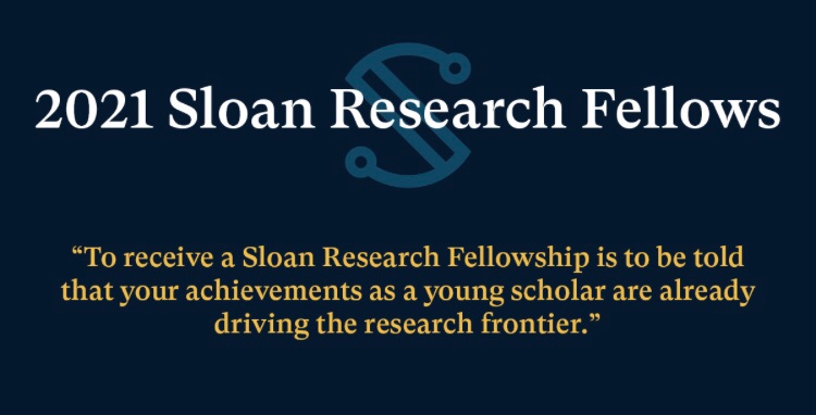 Happy to be named a 2021 Sloan Fellow! This award is a testament to all the great work my students have accomplished throughout these years! #SloanFellow 

attheu.utah.edu/announcements/…