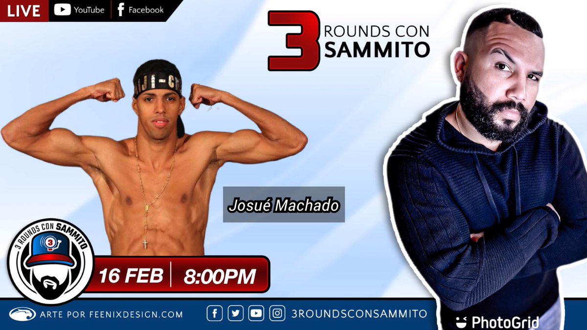 Esta noche a las 8pm preparen su popcorn y pónganse cómodos que hoy tendremos en vivo al ex campeón mundial Josué Machado que nos estará hablando de su carrera profesional y su próxima pelea el 18 de Marzo no te lo puedes perder.