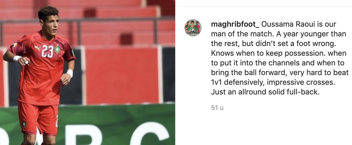 Oussama Raoui (FUS, 2002)Missed qualifiers through injury but is finally back in action. One of few full-backs in this day and age who is better defensively than offensively. Athletic, no-nonsense player who knows his limitations. Rumored to join Lyon after the season.