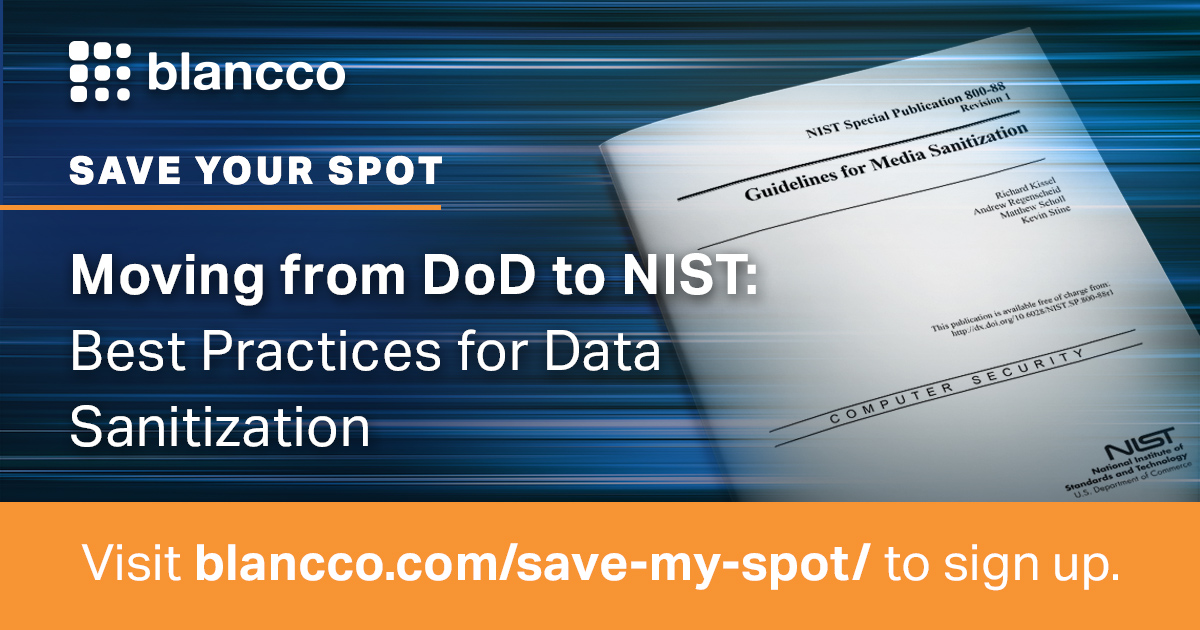 BlanccoTech's tweet image. Make sure your end-of-life data—on servers, PCs and more—is gone, gone, gone: sbee.link/6f78jnrbkq 

#NIST80088 #DoD5220 #MediaSanitization #DataDestruction#DataErasure