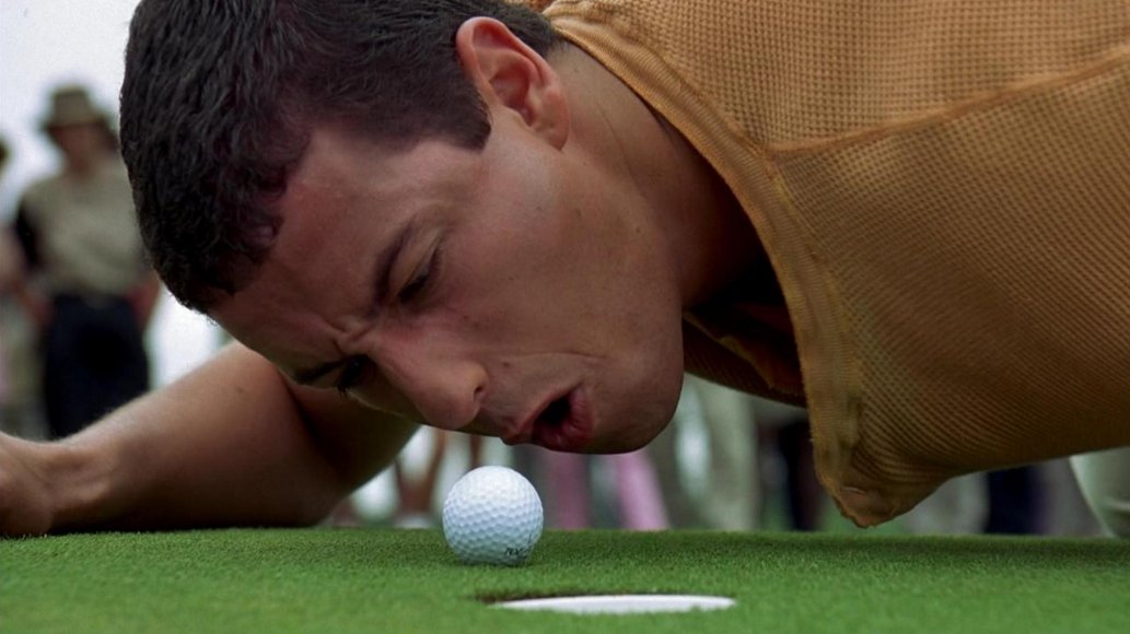 GolfChannel's tweet image. Twenty-five years ago today, #HappyGilmore stole the gold jacket from Shooter McGavin ... and our hearts ❤️️