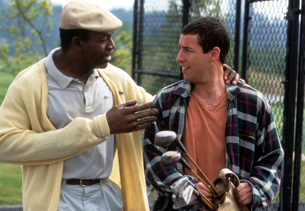 GolfChannel's tweet image. Twenty-five years ago today, #HappyGilmore stole the gold jacket from Shooter McGavin ... and our hearts ❤️️