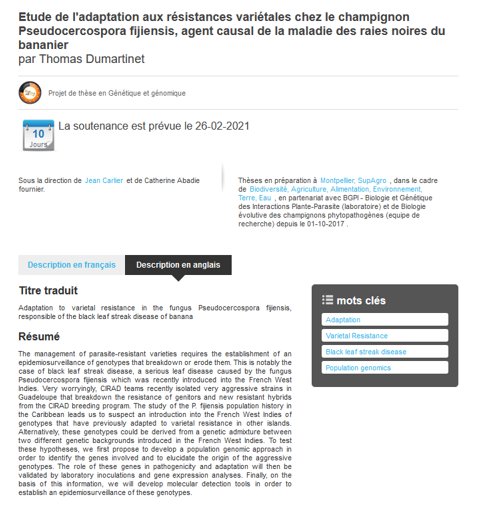 PHIM_research's tweet photo. [#phimPhD] A world without #banana? Fear not, Thomas Dumartinet is defending his PhD on 26/02 at 2.00 pm on the causative agent of the most recent worldwide pandemic on #banana #FBI #PATHS @Cirad @Supagro @umontpellier @Anses_fr 

Follow [in french] on https://t.co/pbWHSfsQRm https://t.co/RStvp3RQhd
