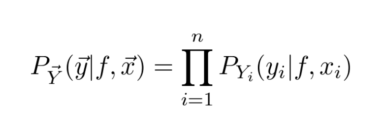 How do we fit our model? Think about this. How likely is it that our observation given a parametrized function 𝑓 and 𝑥 is 𝑦? We want to find the estimator 𝑓 that maximizes the chance! This quantity is described by the so-called likelihood function.