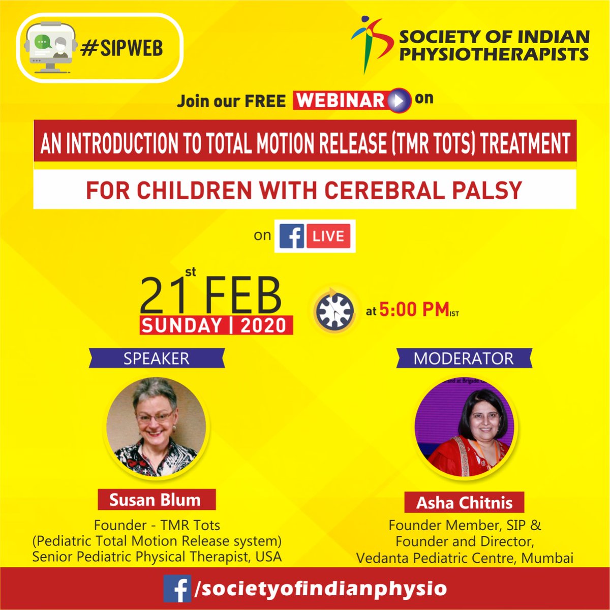 SIP_Physio's tweet photo. Intersted to learn about a new approach in pedeatric #physiotherapy ?
Join us on coming #sunday for our next #SIPWEB on TMR TOTS via #FBLive at https://t.co/pfEngv67w9 from 1700 IST onwards.
#IndianPhysios #GlobalPTs https://t.co/xC3Vv3rLYf
