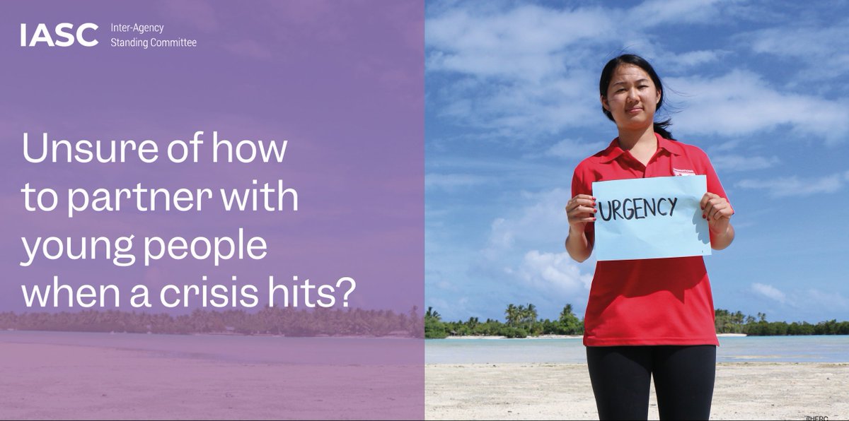 Not sure how to partner with young people when a crisis hits? The <a href="/iascch/">Inter-Agency Standing Committee (IASC)</a> Youth guidelines show you the way. interagencystandingcommittee.org/events/iasc-gu… #youthcompact