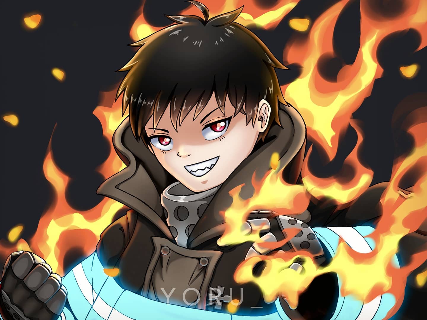 yorudamaru_ on X: Shinra Kusakabe fanart, the main character of Fire Force  anime series. Such a fun practice! Hope you like this one. I'll do more  fanart soon :D #FireForce #fanart #shinra #