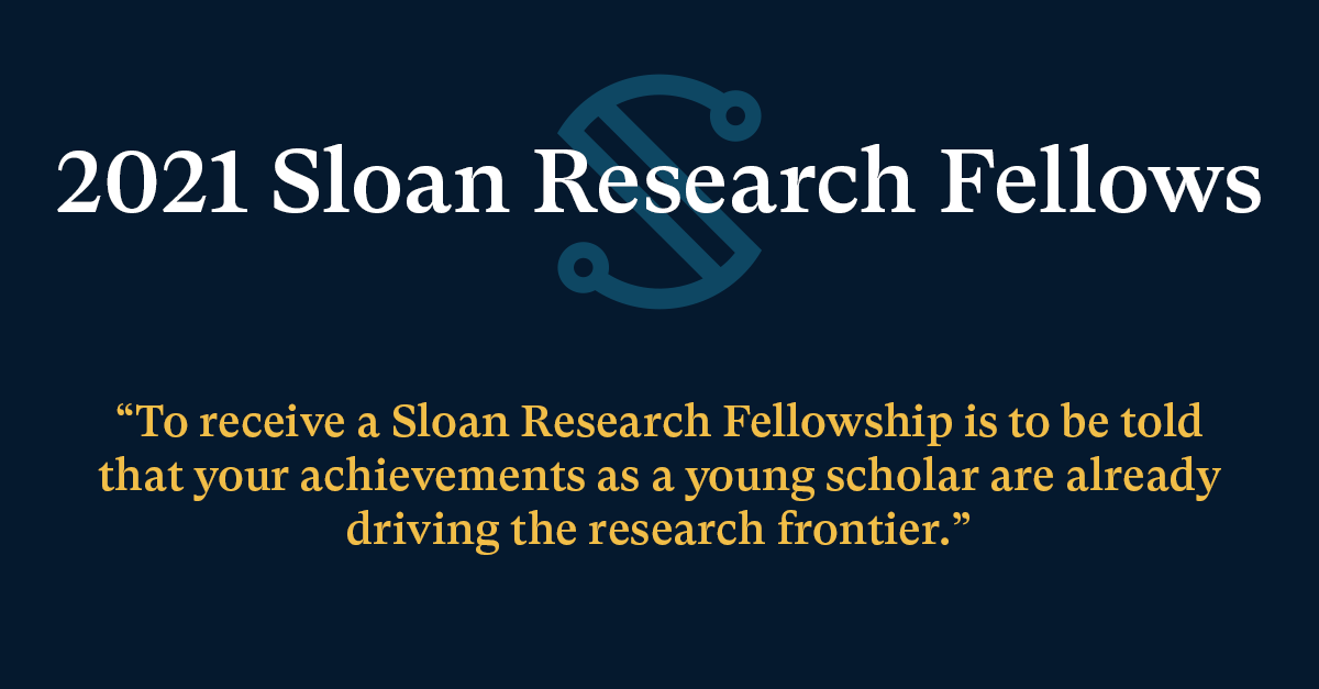 Congrats to Professors Derbyshire, Fintzen &amp; Naumann <a href="/DukeU/">Duke University</a> on each being named a 2021 #sloanfellow!  We are so excited to be able to support you and your work! tinyurl.com/phsojiu9
