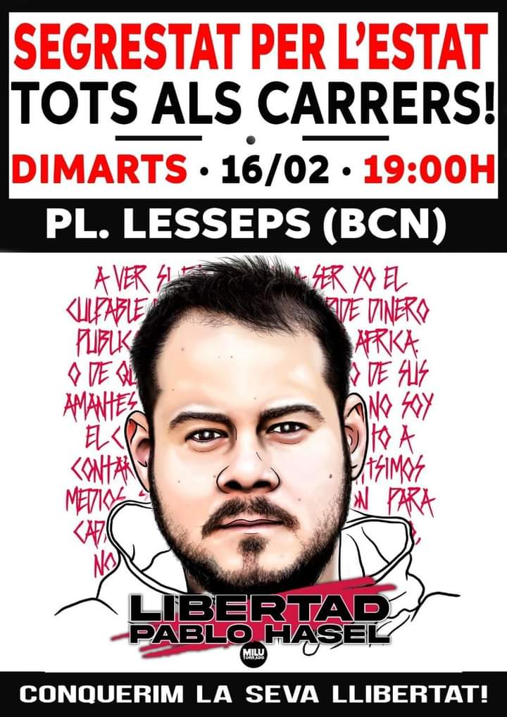 #LlibertatPabloHasel 
#llibertatpablohasél 
#llibertatdexpressió