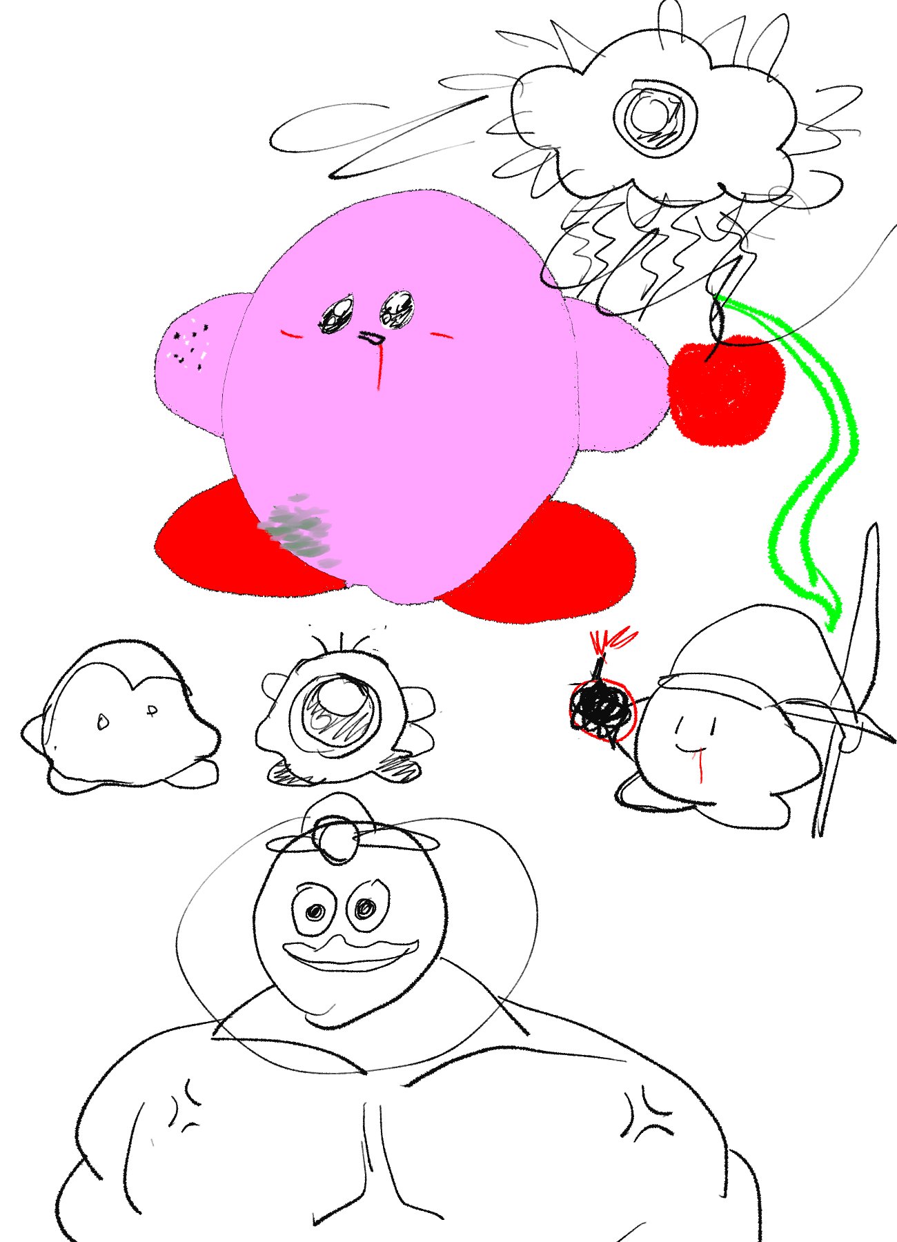 全知全能の毛玉 絵描き歌でカービィうまく描けたためしがないという話から絵描き歌しましたが楽しくなりました T Co Gi4qhxp8gd Twitter