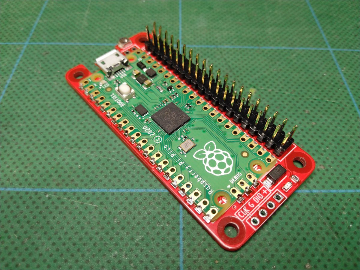 NeilRedRobotics's tweet image. I made a #raspberrypipico to Zero adaptor board so I could test the Pico with my motor control boards. The Pico can be surface mounted or used with header pins. It also has a power LED, battery input pin with protection diode and of course a Reset switch!