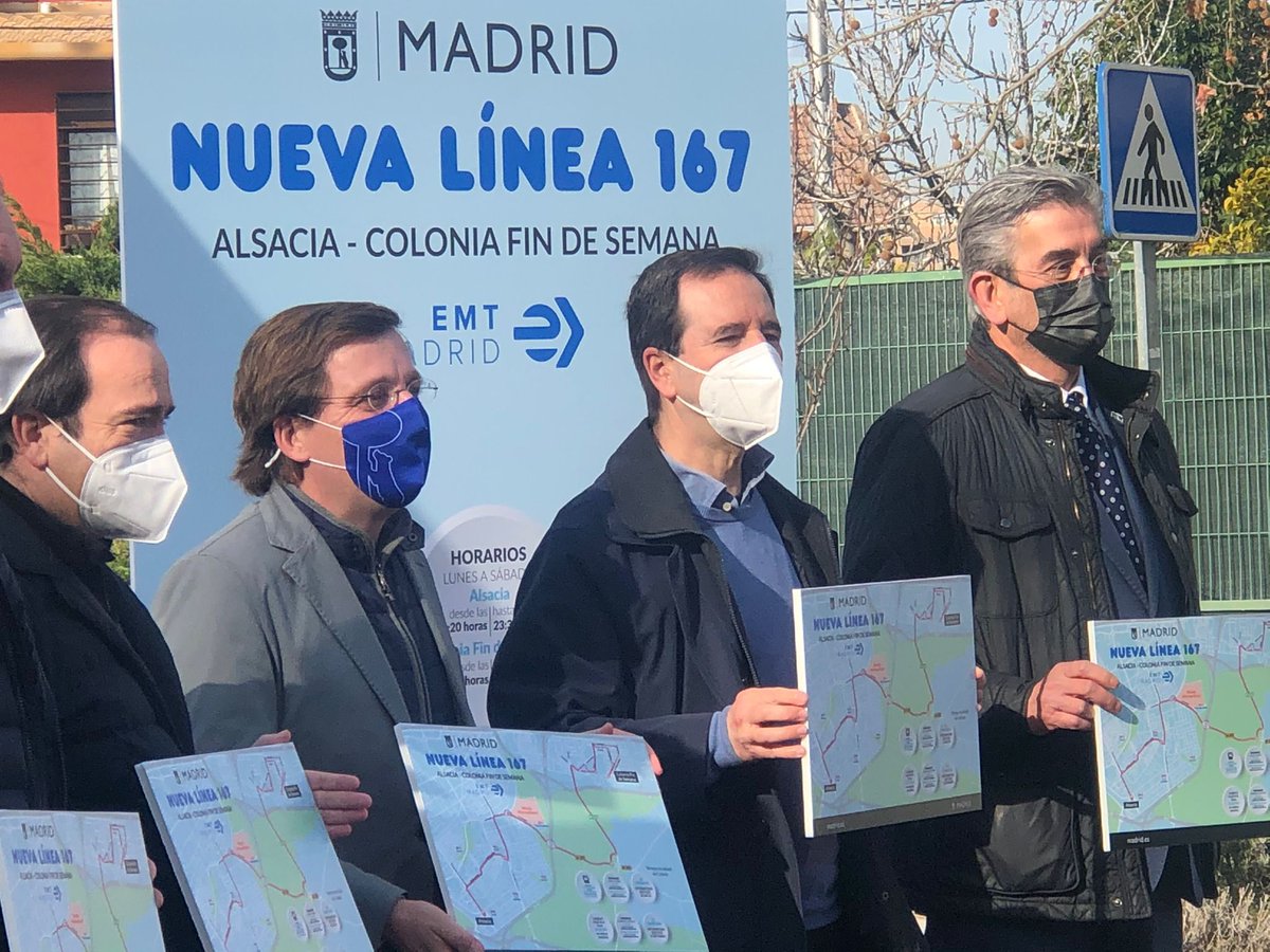 Ya se ha puesto en marcha la línea 🚌 167 desde Fin de Semana hasta Alsacia. Una fantástica noticia para los vecinos de #Rejas Gracias a <a href="/AlmeidaPP_/">José Luis Martínez-Almeida</a> y <a href="/MCasariegoCor/">Martín Casariego</a> por asistir al acto de inauguración y apoyar al barrio de #Rejas #RejasTambienExiste #RejasMovilidad #Madrid